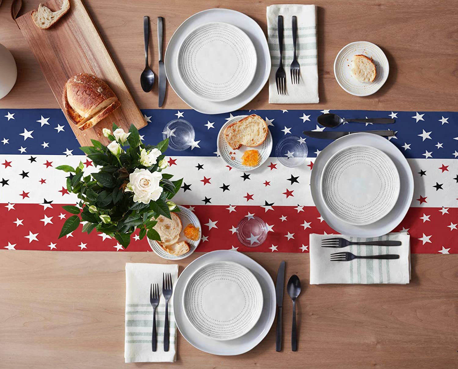 Independence Day Linen Tablecloth, Perfect For Festive Home Decor And Celebrations