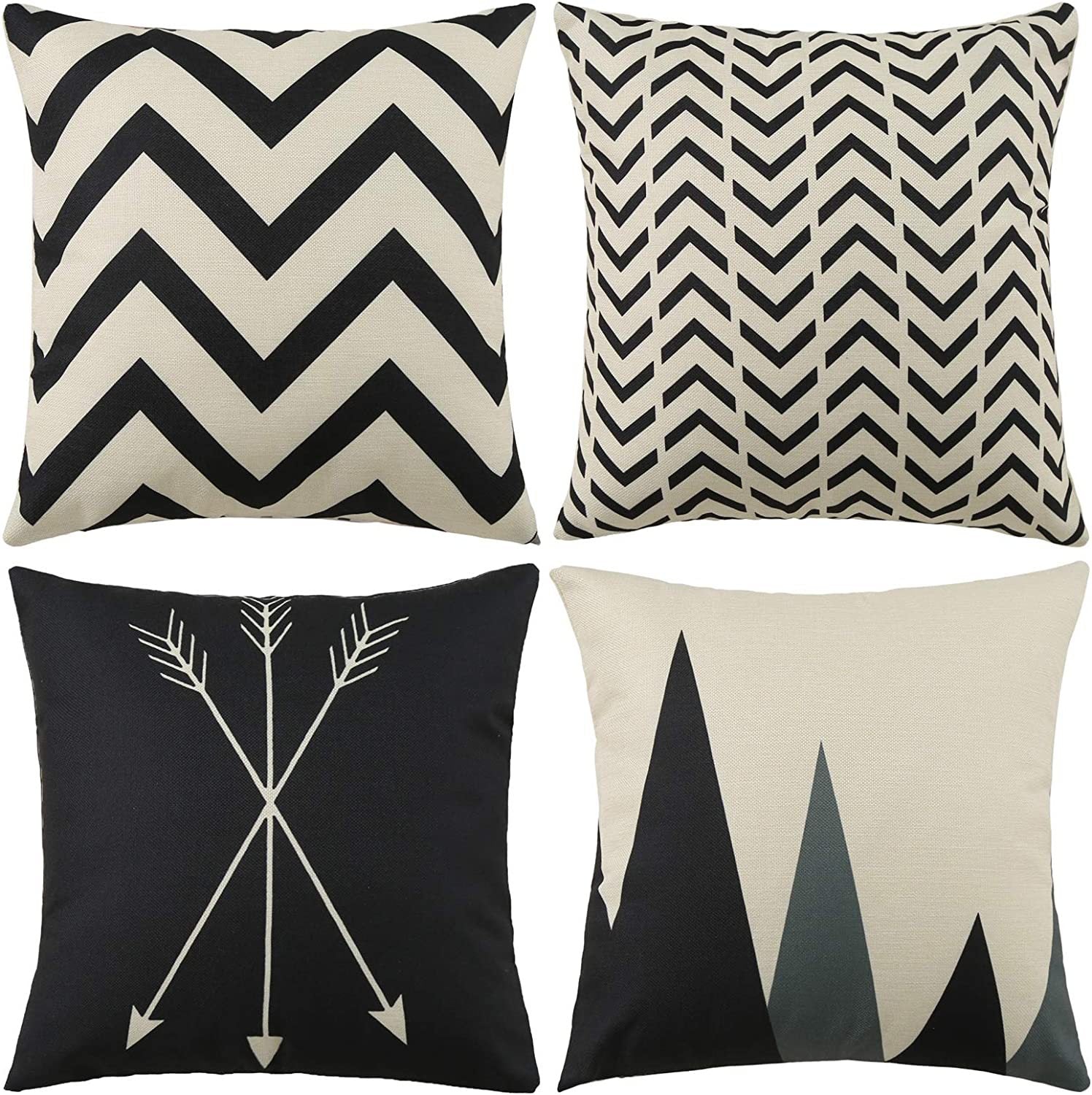 Geometric Pattern Decorative Throw Pillow For Sofa And Bed, Modern Design Cushion In Neutral Colors