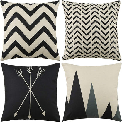 Geometric Pattern Decorative Throw Pillow For Sofa And Bed, Modern Design Cushion In Neutral Colors