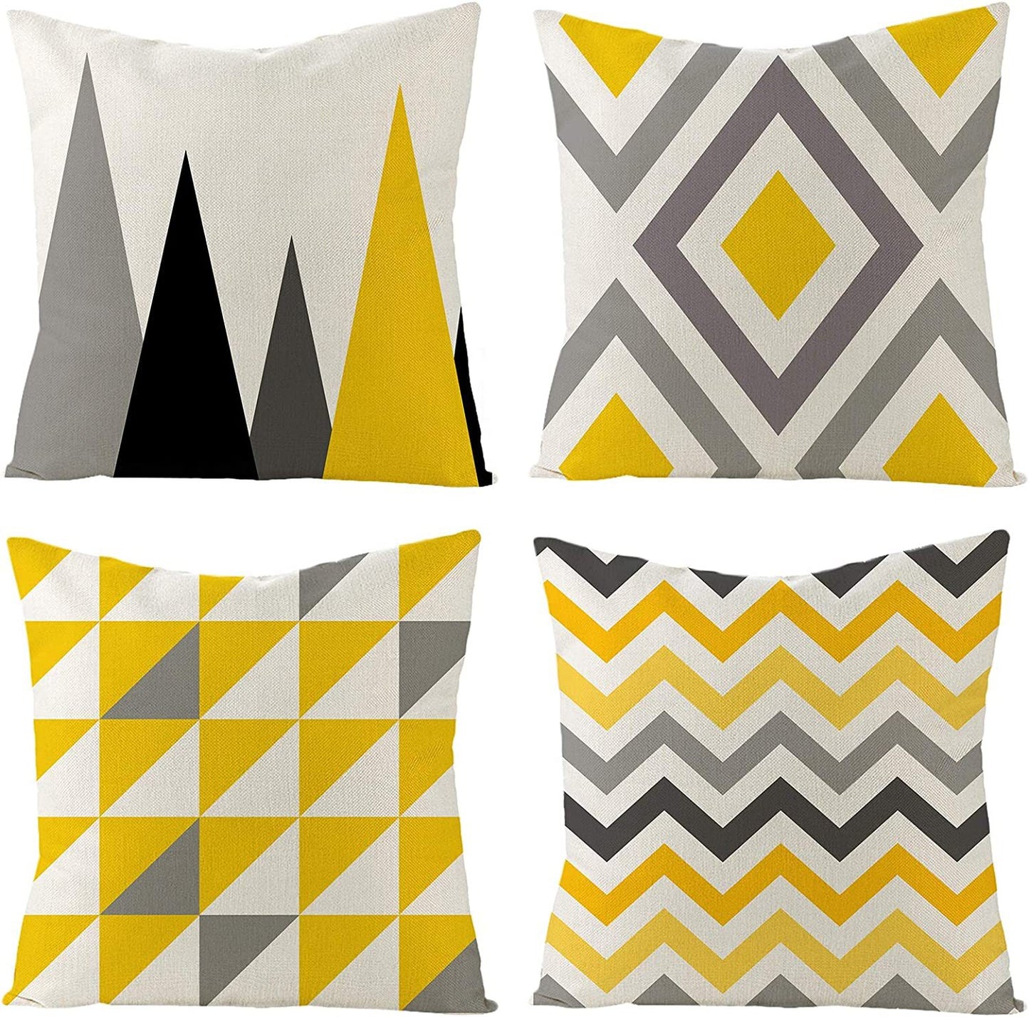 Geometric Pattern Decorative Throw Pillow For Sofa And Bed, Modern Design Cushion In Neutral Colors