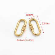 18K Gold Titanium Steel Twist Clasp, 1 Piece