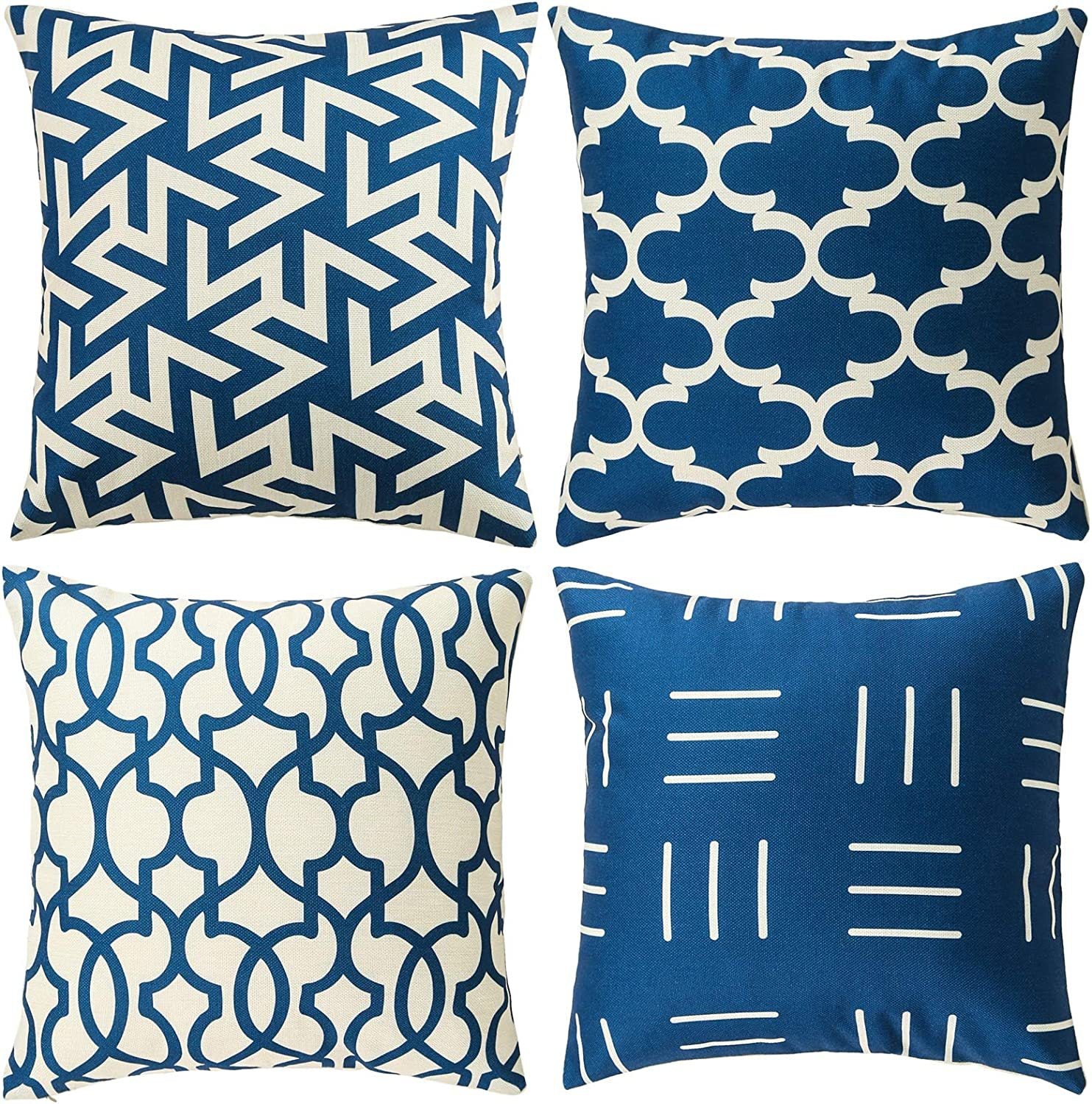 Geometric Pattern Decorative Throw Pillow For Sofa And Bed, Modern Design Cushion In Neutral Colors