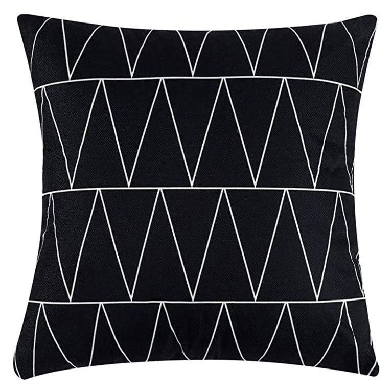Geometric Pattern Decorative Throw Pillow For Sofa And Bed, Modern Design Cushion In Neutral Colors