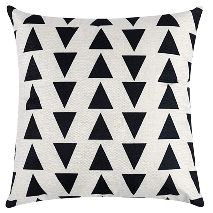 Geometric Pattern Decorative Throw Pillow For Sofa And Bed, Modern Design Cushion In Neutral Colors