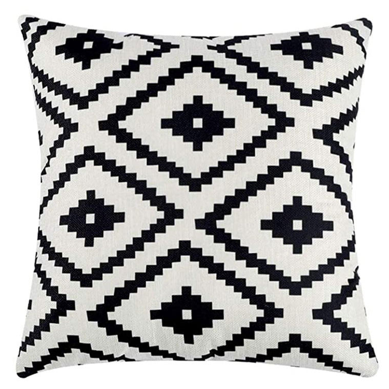 Geometric Pattern Decorative Throw Pillow For Sofa And Bed, Modern Design Cushion In Neutral Colors