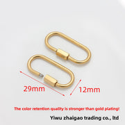 18K Gold Titanium Steel Buckle, 12*29mm, 1 Piece