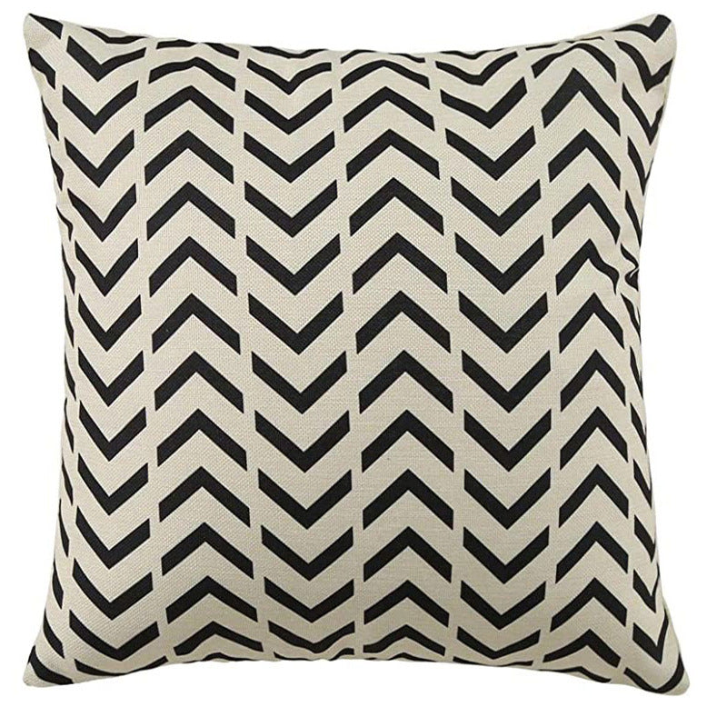 Geometric Pattern Decorative Throw Pillow For Sofa And Bed, Modern Design Cushion In Neutral Colors