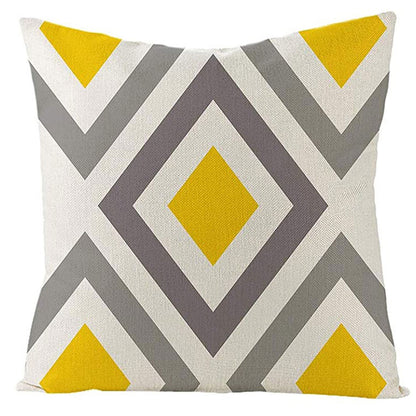 Geometric Pattern Decorative Throw Pillow For Sofa And Bed, Modern Design Cushion In Neutral Colors