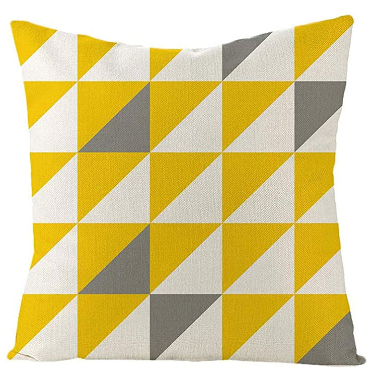 Geometric Pattern Decorative Throw Pillow For Sofa And Bed, Modern Design Cushion In Neutral Colors