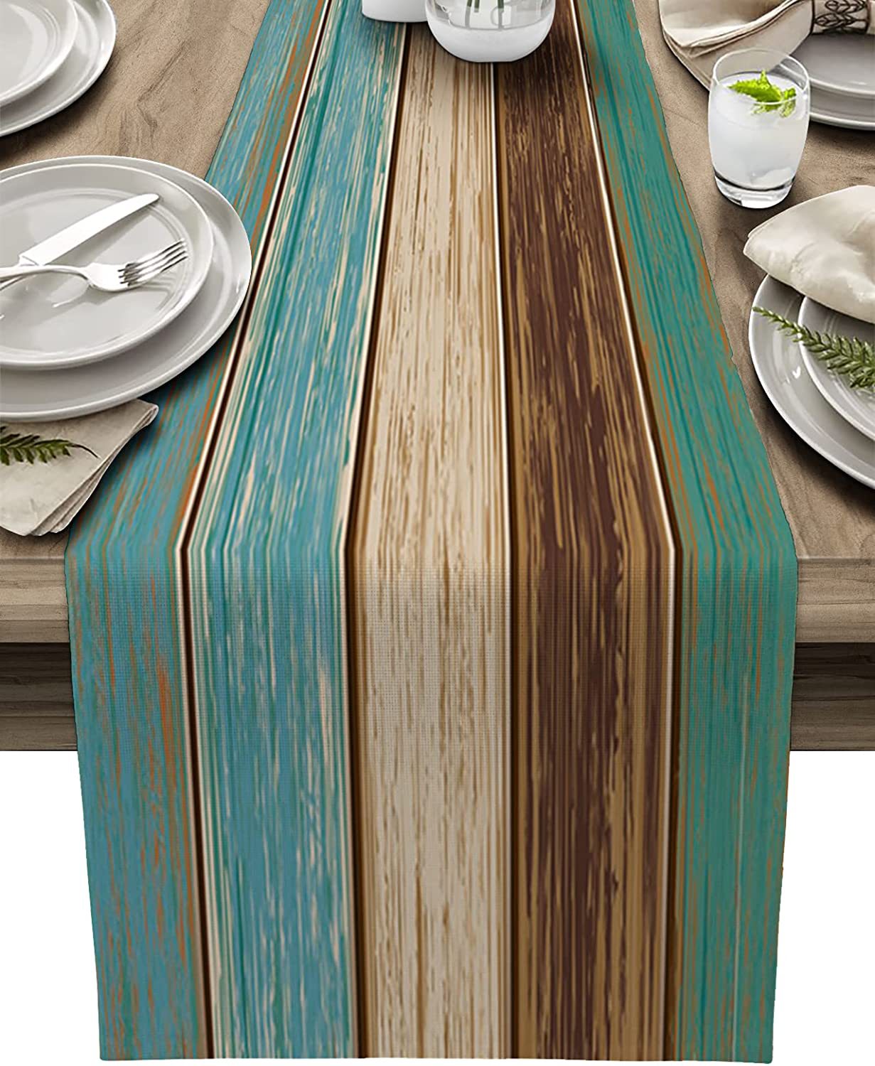 Ombre Linen Table Runner Featuring Elegant Gradient Design For Stylish Home Decor