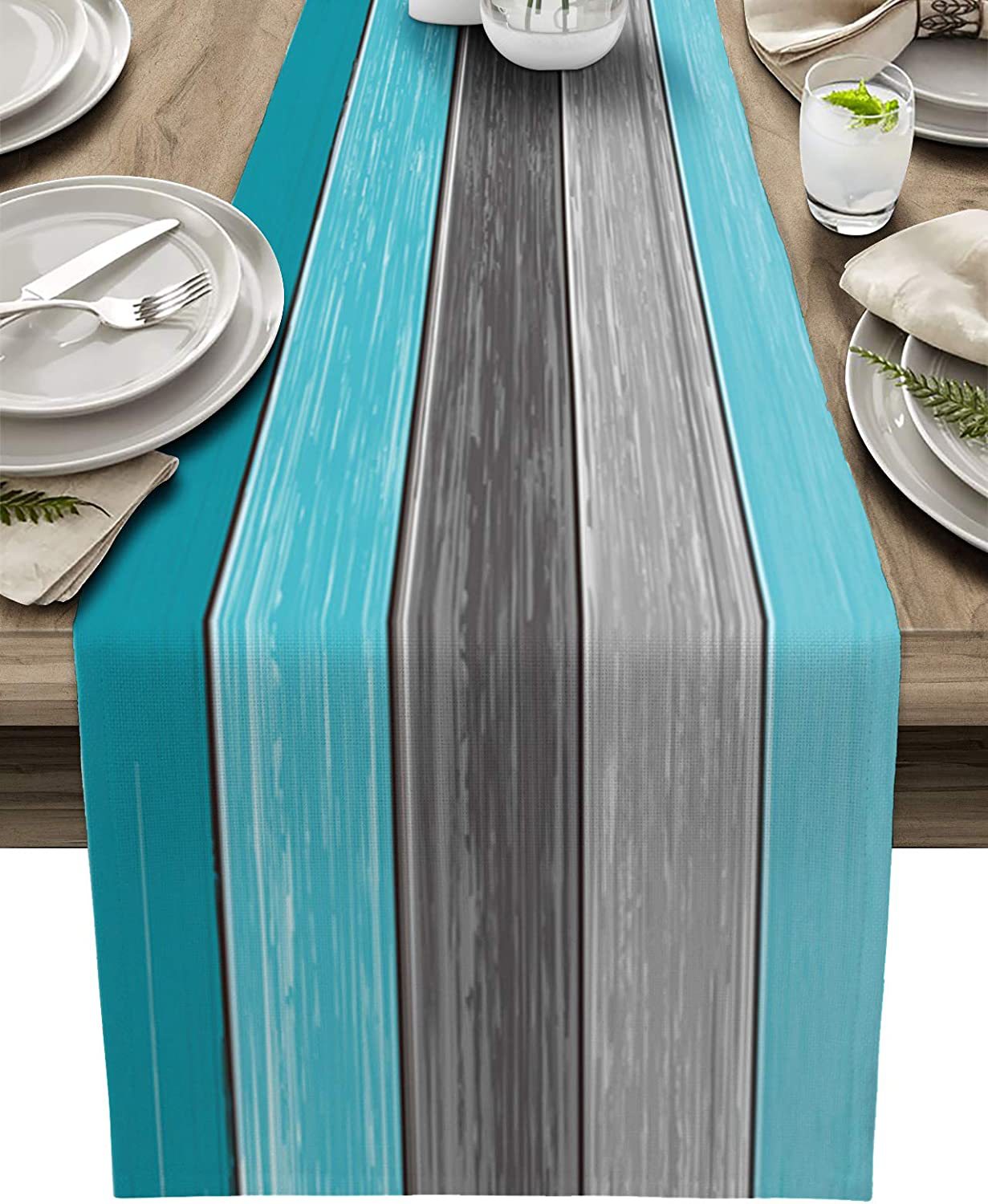 Ombre Linen Table Runner Featuring Elegant Gradient Design For Stylish Home Decor