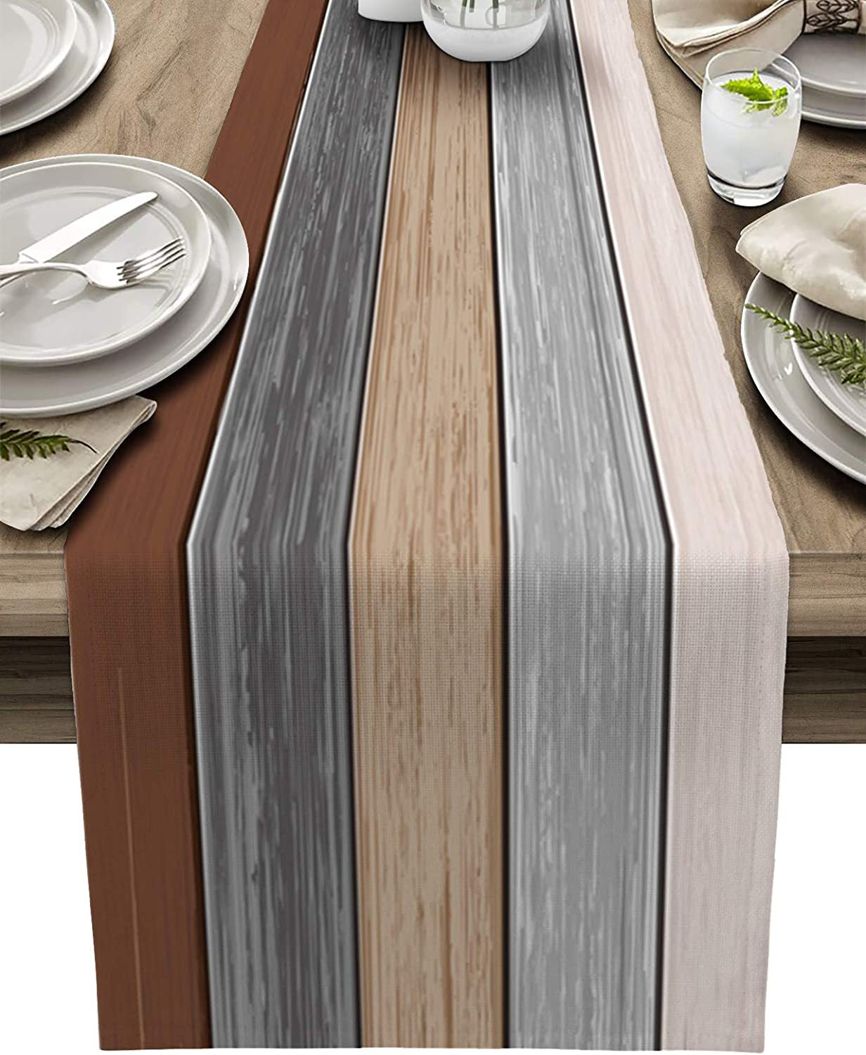 Ombre Linen Table Runner Featuring Elegant Gradient Design For Stylish Home Decor