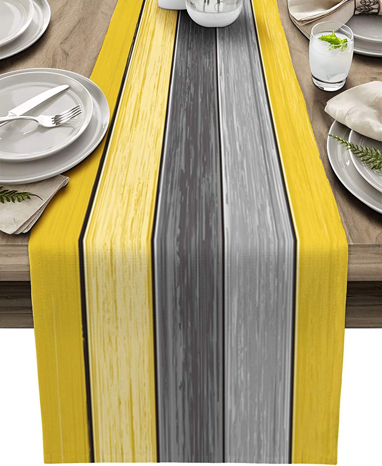 Ombre Linen Table Runner Featuring Elegant Gradient Design For Stylish Home Decor
