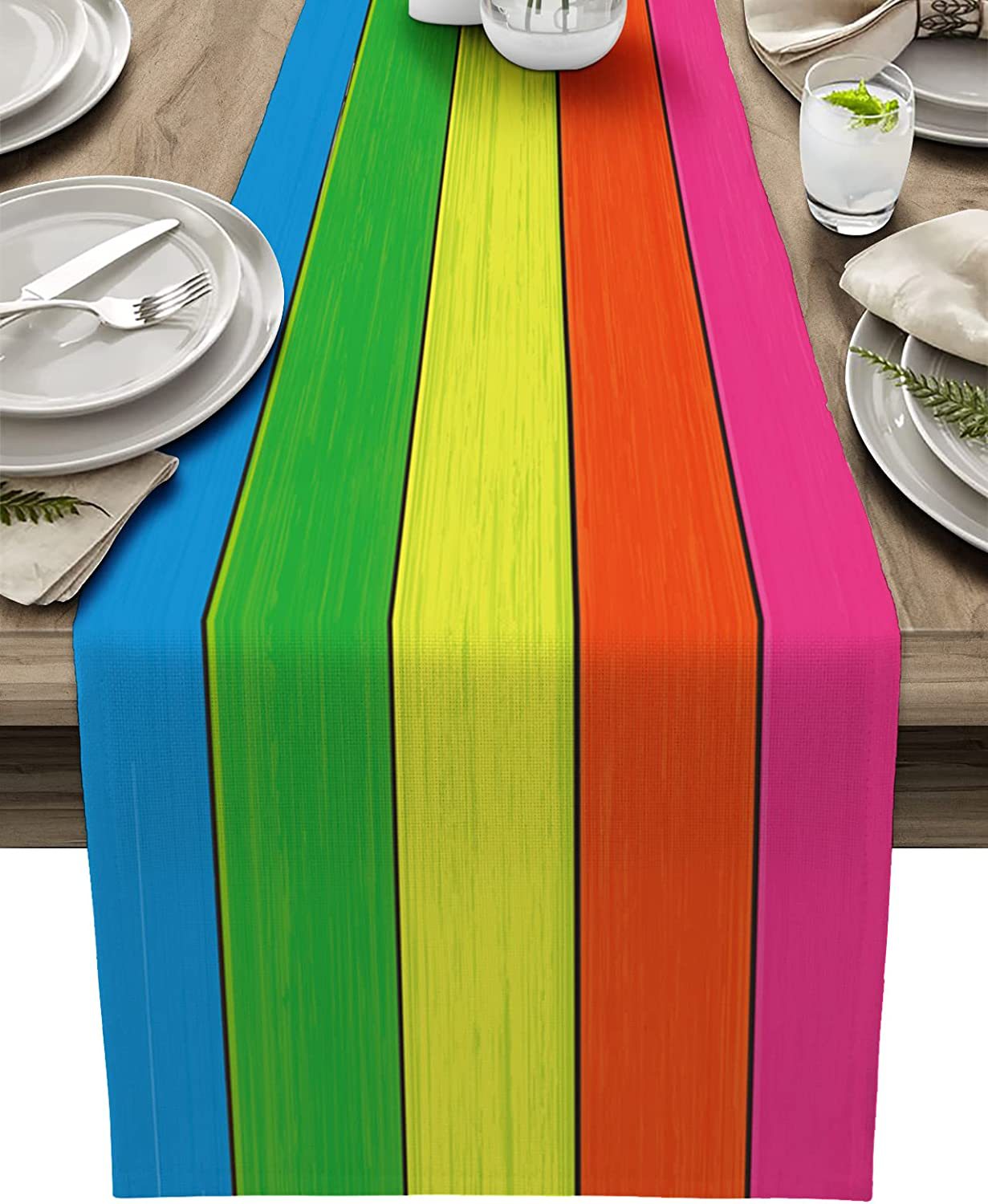 Ombre Linen Table Runner Featuring Elegant Gradient Design For Stylish Home Decor