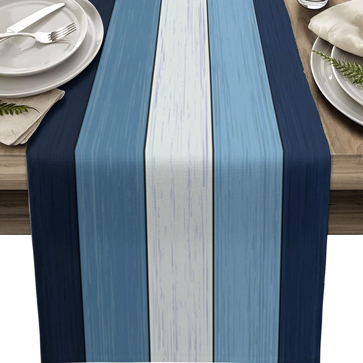 Ombre Linen Table Runner Featuring Elegant Gradient Design For Stylish Home Decor