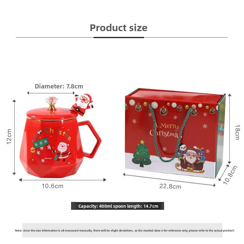 Christmas Cartoon Ceramic Mug Featuring Festive Design, Perfect For Holiday Celebrations