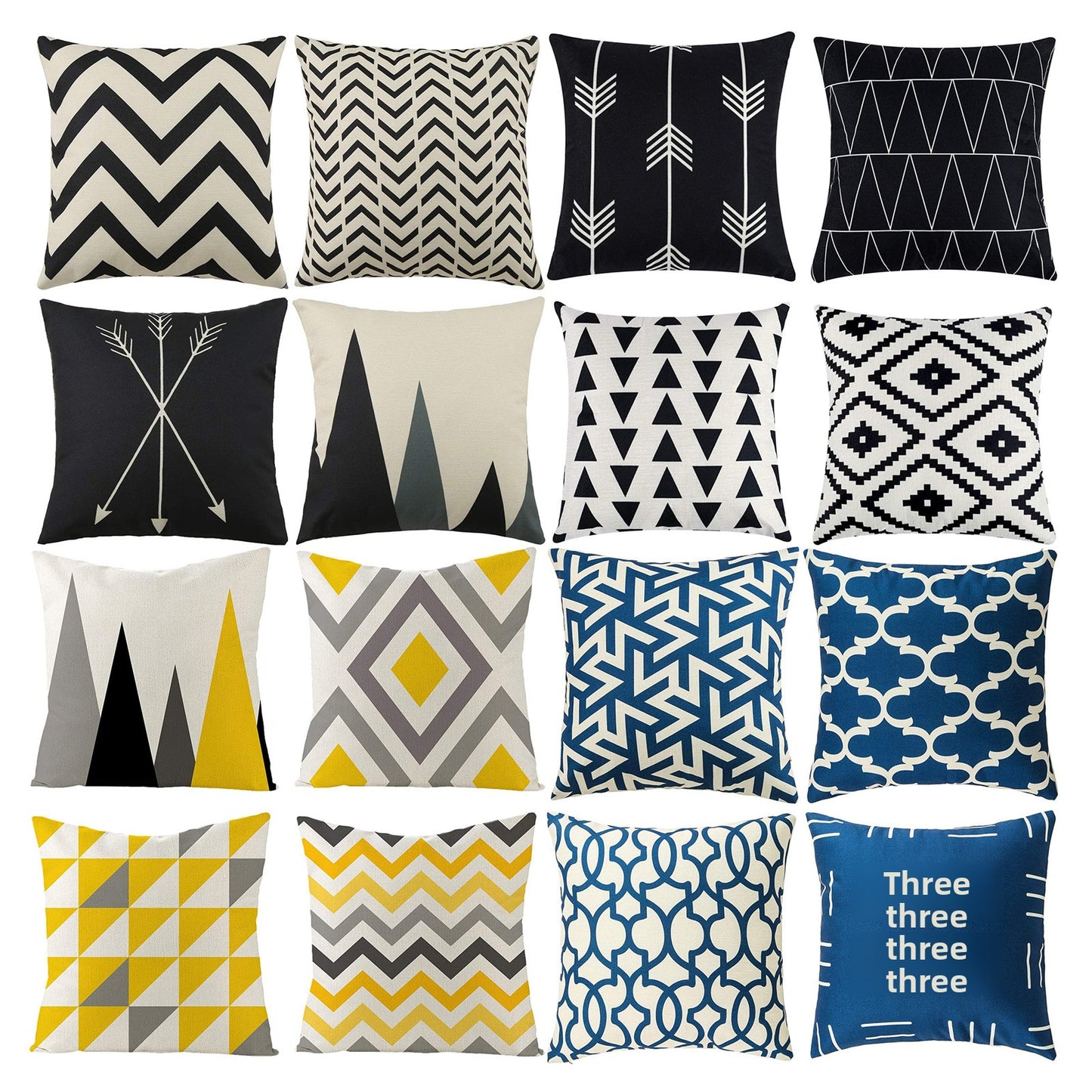 Geometric Pattern Decorative Throw Pillow For Sofa And Bed, Modern Design Cushion In Neutral Colors