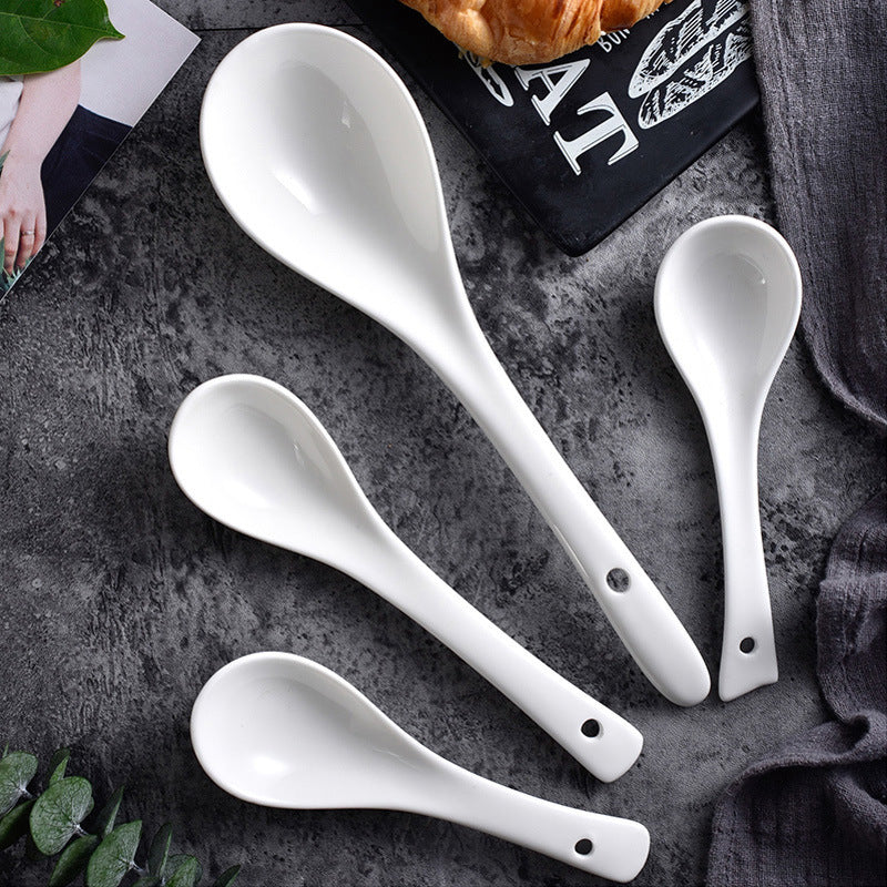 Ceramics Tableware Spoon For Kitchen And Drinking Utensils