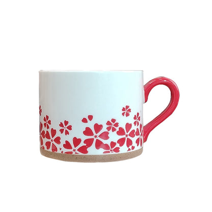 Retro Style Ceramic Mug Featuring Beautiful Flowers Design, Perfect For Coffee And Tea Lovers