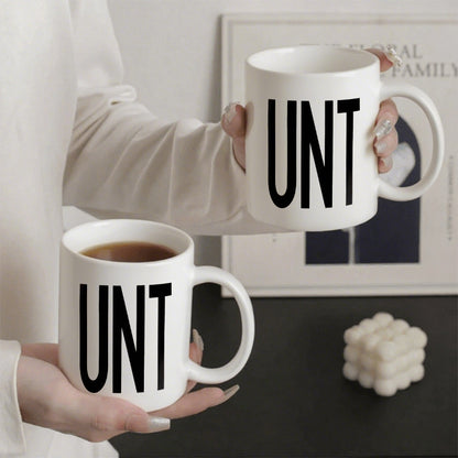 Valentine's Day Ceramic Mug Featuring Elegant Letter Pattern, Perfect For Romantic Gifts