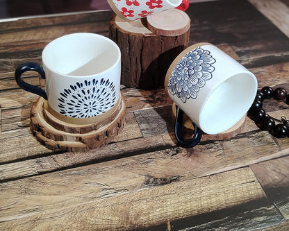 Retro Style Ceramic Mug Featuring Beautiful Flowers Design, Perfect For Coffee And Tea Lovers