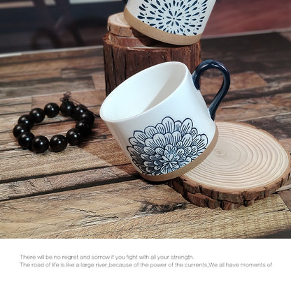 Retro Style Ceramic Mug Featuring Beautiful Flowers Design, Perfect For Coffee And Tea Lovers