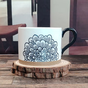 D Type Blue Floral Coffee Cup