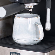 Approximately 400ML Marble Pattern Wise Gray Gold Rim Single Cup