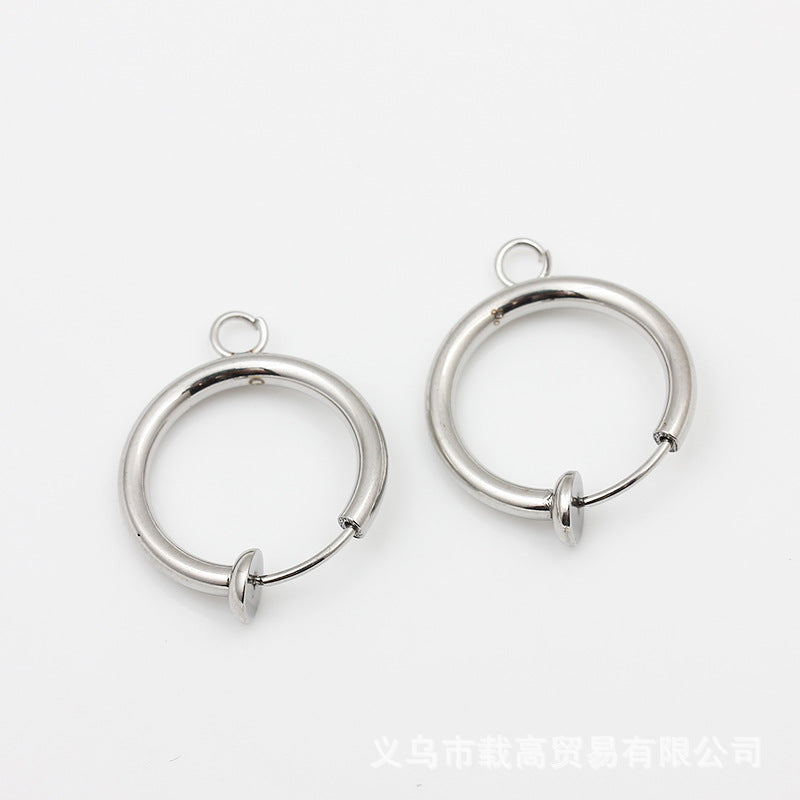 Round Love Charms Jewelry Accessories In Steel Color, Titanium Steel With PVD Coated Gold Plating Process