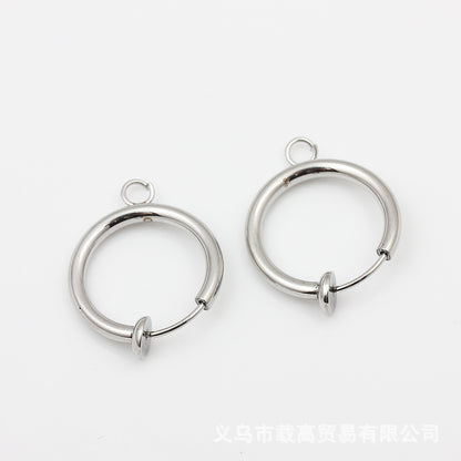 Round Love Charms Jewelry Accessories In Steel Color, Titanium Steel With PVD Coated Gold Plating Process