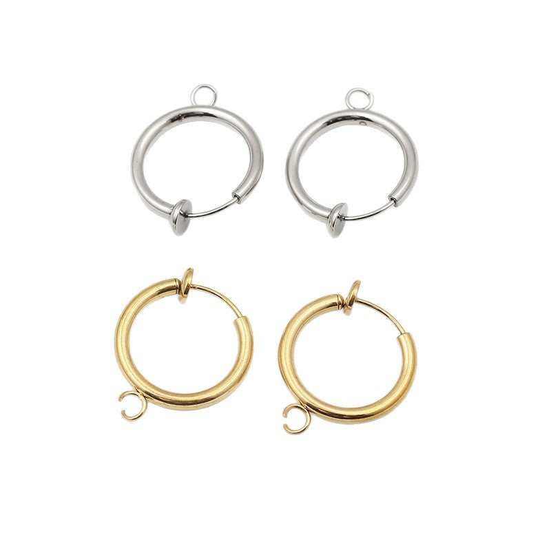 Round Love Charms Jewelry Accessories In Steel Color, Titanium Steel With PVD Coated Gold Plating Process
