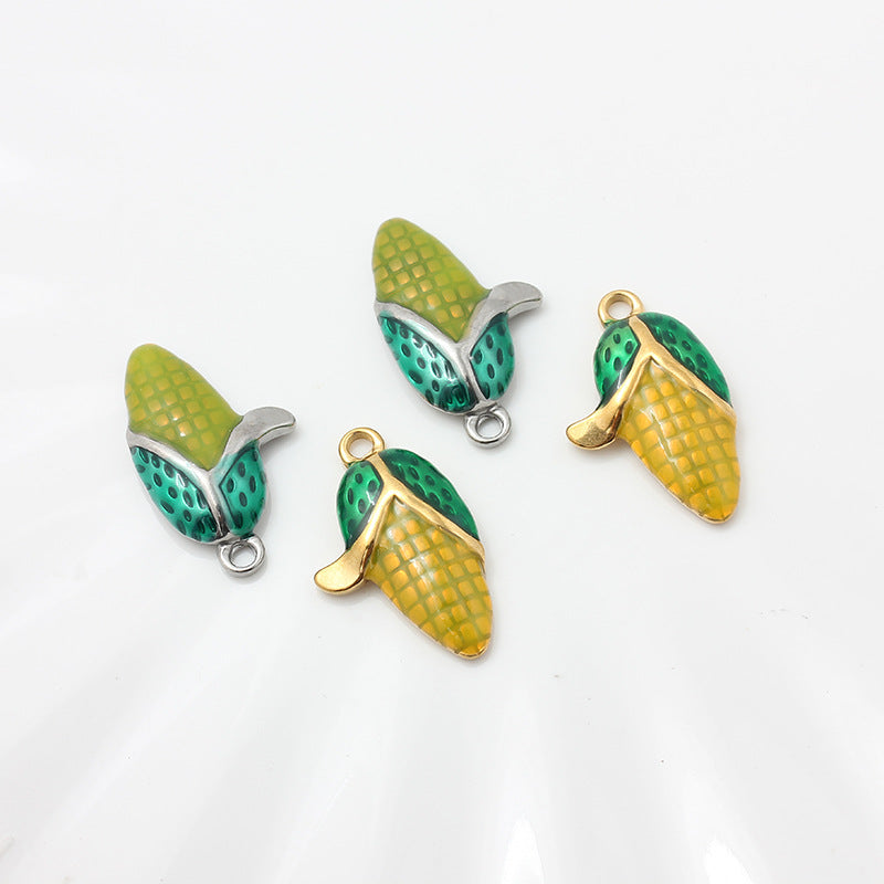 Sweet Style Jewelry Accessories Featuring Fruit Pattern In Golden Titanium Steel