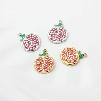 Sweet Style Jewelry Accessories Featuring Fruit Pattern In Golden Titanium Steel