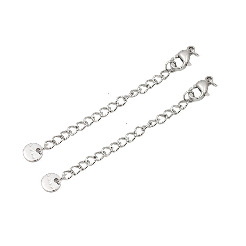 Original Design Round Extension Chain In Golden Titanium Steel With PVD Coated Finish, 1 Piece Jewelry Accessory