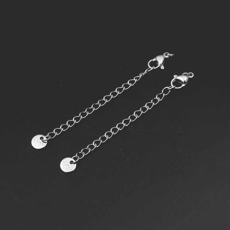Original Design Round Extension Chain In Golden Titanium Steel With PVD Coated Finish, 1 Piece Jewelry Accessory