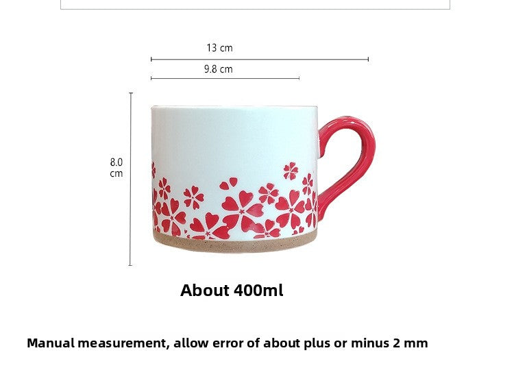 Retro Style Ceramic Mug Featuring Beautiful Flowers Design, Perfect For Coffee And Tea Lovers