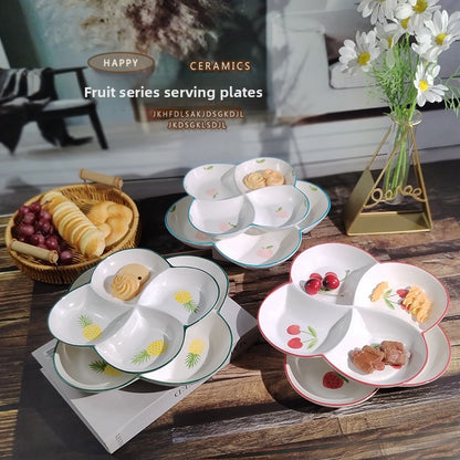 Ceramics Fruit Tableware Plate, Elegant Design For Kitchen And Dining Use