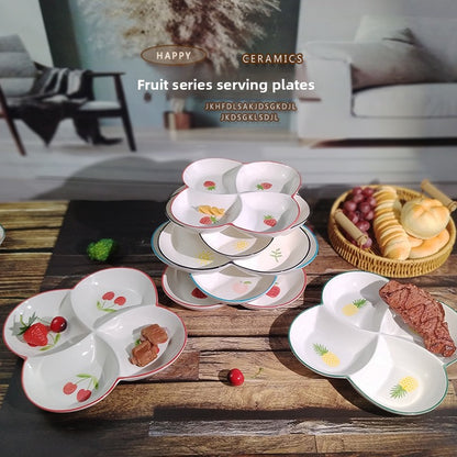 Ceramics Fruit Tableware Plate, Elegant Design For Kitchen And Dining Use