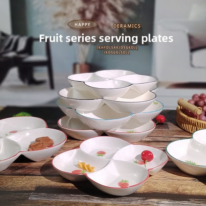 Ceramics Fruit Tableware Plate, Elegant Design For Kitchen And Dining Use