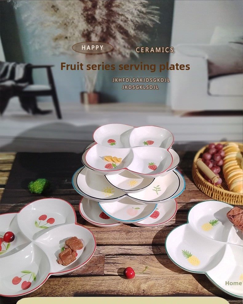Ceramics Fruit Tableware Plate, Elegant Design For Kitchen And Dining Use