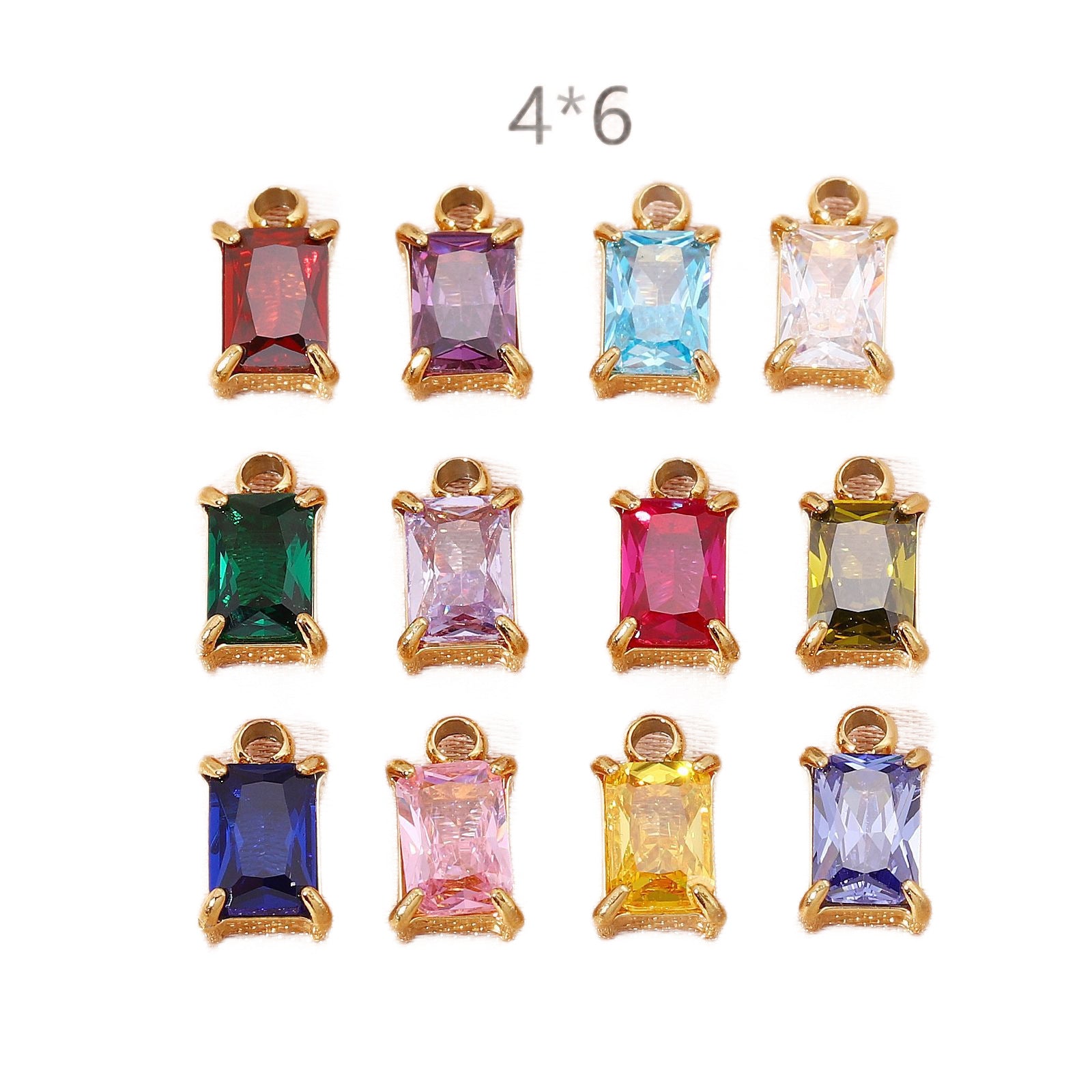 Elegant Rectangle Love Charms Jewelry Accessories In Golden 316L Stainless Steel
