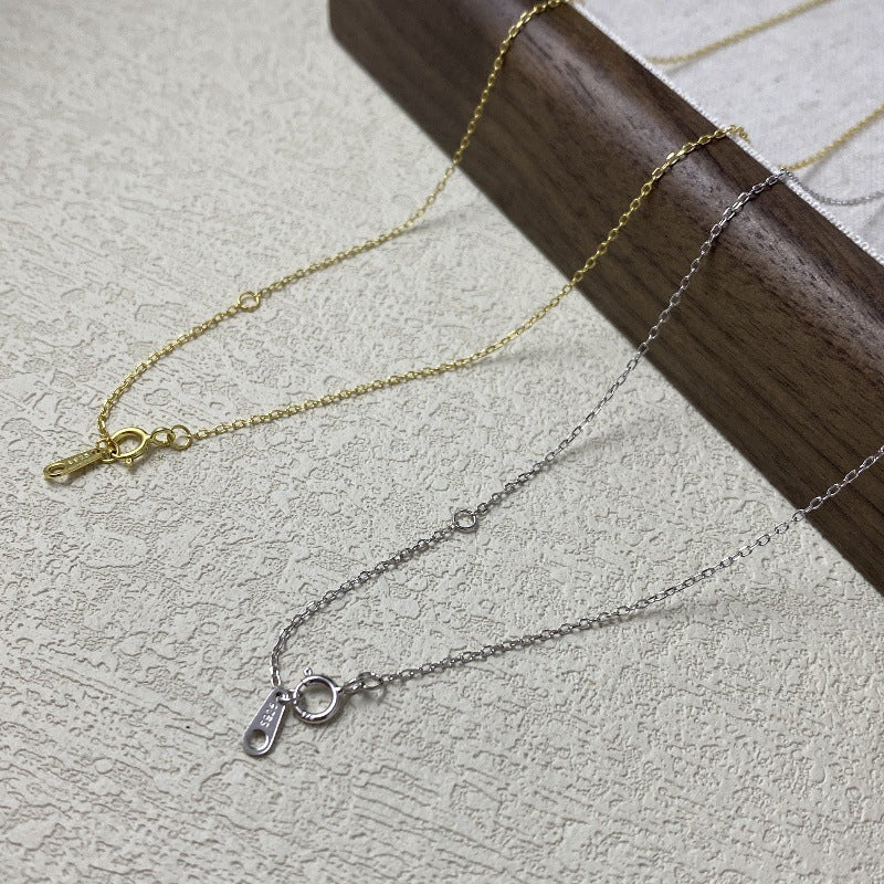 For Love Charms Necklace In 925 Sterling Silver With 18K Real Gold Plated Featuring Slider Chain In Golden