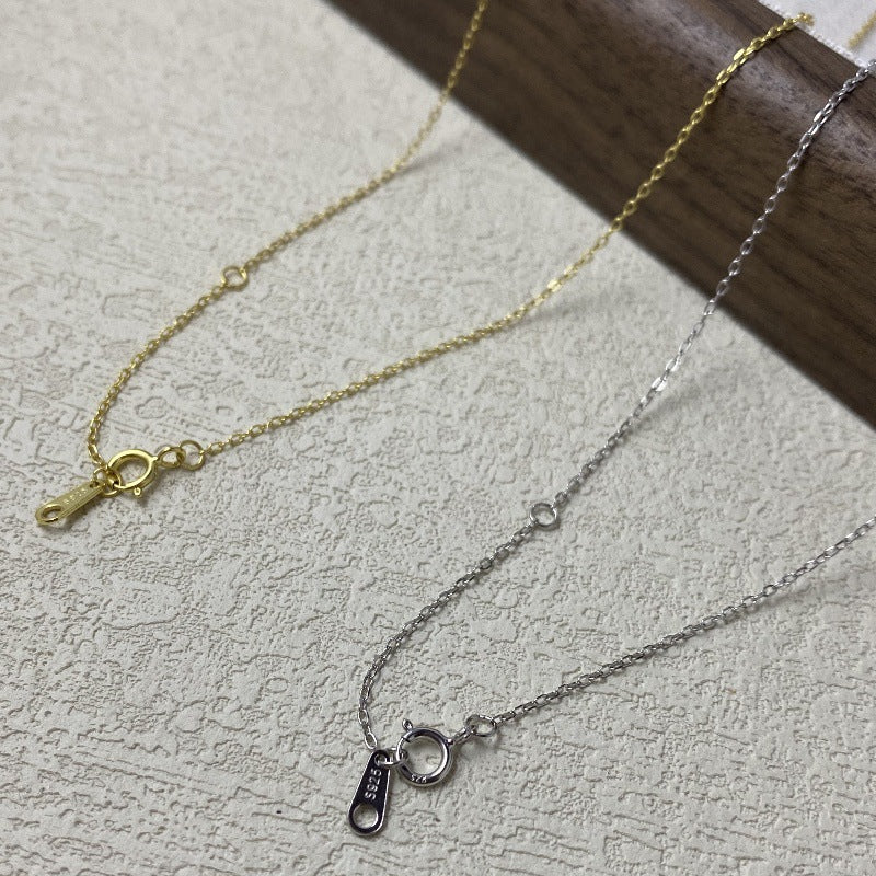 For Love Charms Necklace In 925 Sterling Silver With 18K Real Gold Plated Featuring Slider Chain In Golden