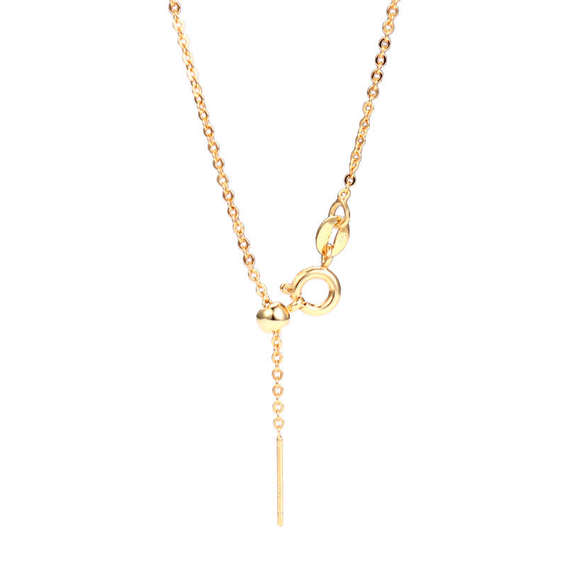 For Love Charms Necklace In 925 Sterling Silver With 18K Real Gold Plated Featuring Slider Chain In Golden