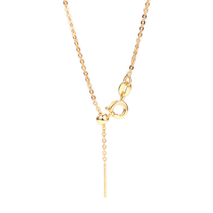 For Love Charms Necklace In 925 Sterling Silver With 18K Real Gold Plated Featuring Slider Chain In Golden