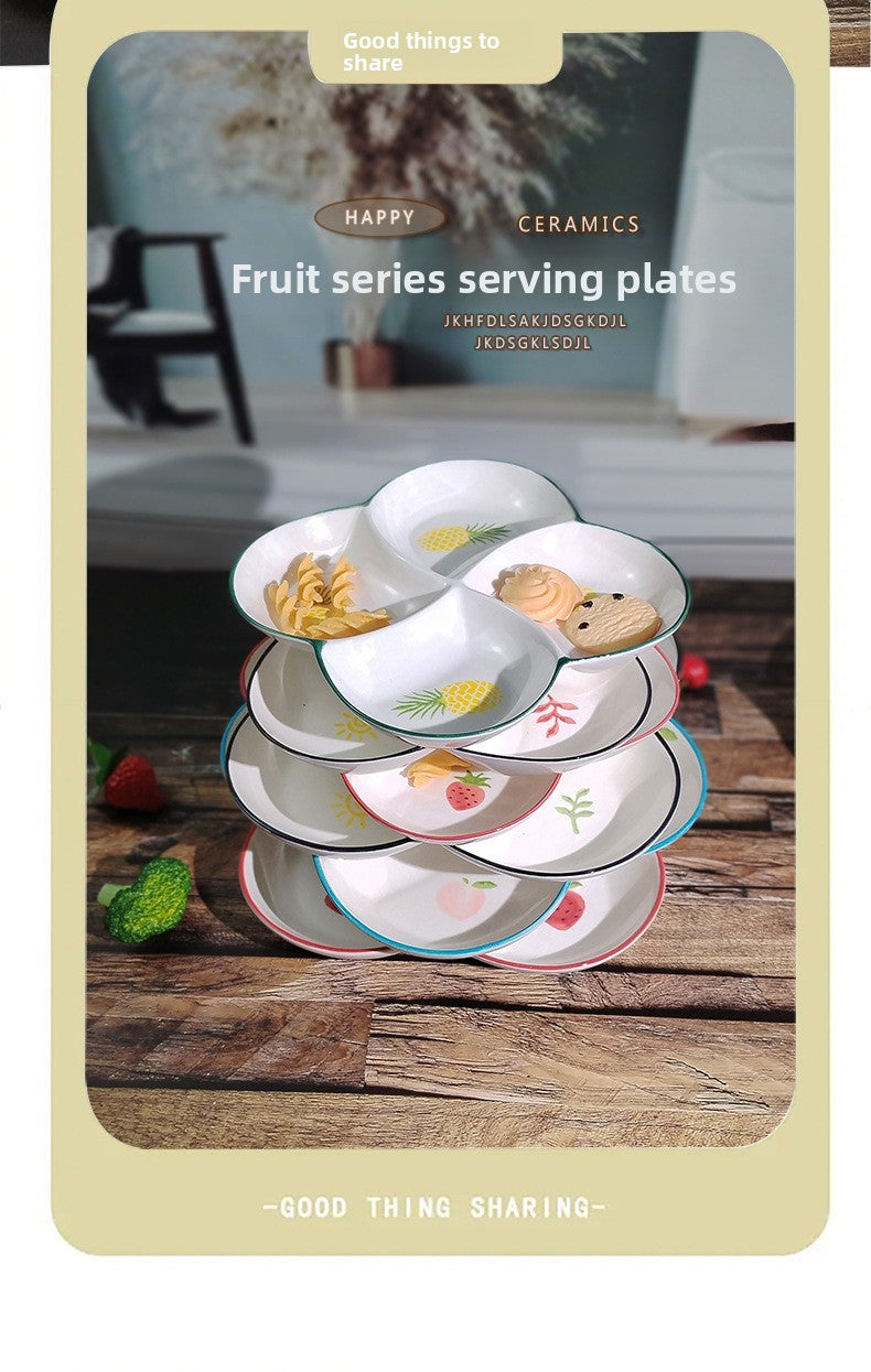 Ceramics Fruit Tableware Plate, Elegant Design For Kitchen And Dining Use