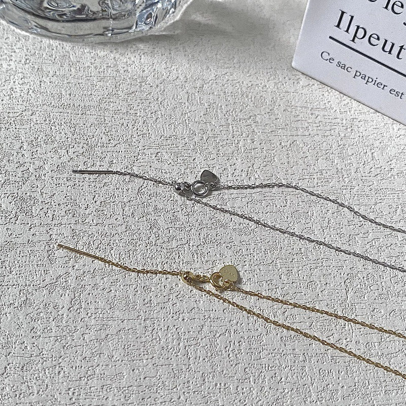 For Love Charms Necklace In 925 Sterling Silver With 18K Real Gold Plated Featuring Slider Chain In Golden