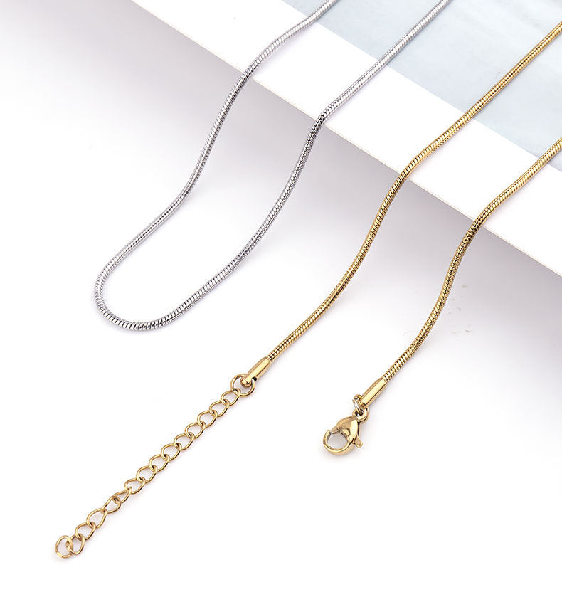 For Love Charms Necklace In Steel Color, Made With Durable Titanium Steel