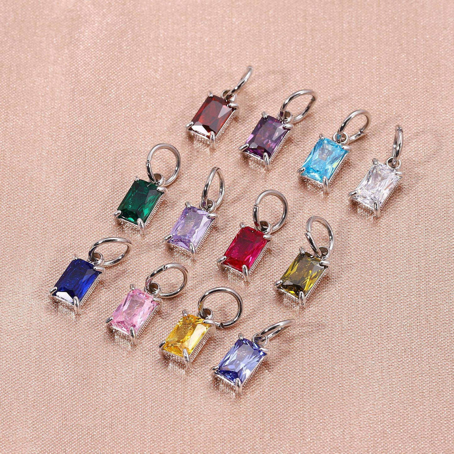 Elegant Rectangle Love Charms Jewelry Accessories In Golden 316L Stainless Steel