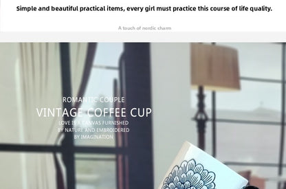Retro Style Ceramic Mug Featuring Beautiful Flowers Design, Perfect For Coffee And Tea Lovers